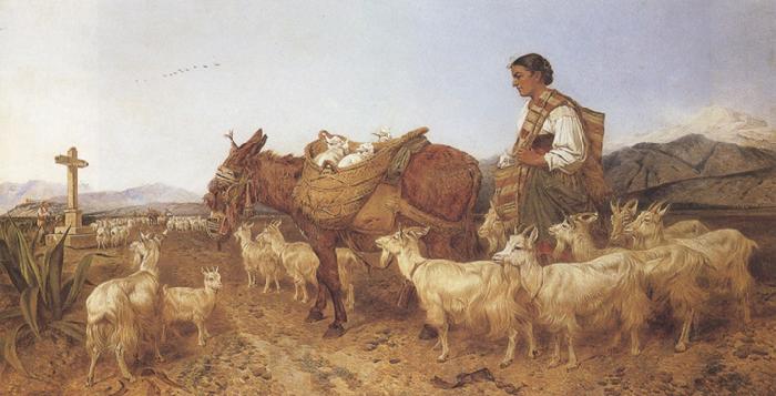 Richard ansdell,R.A. Going to Market (mk37) Norge oil painting art